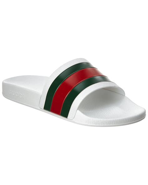 gucci web rubber slide|Gucci rubber slides women's.